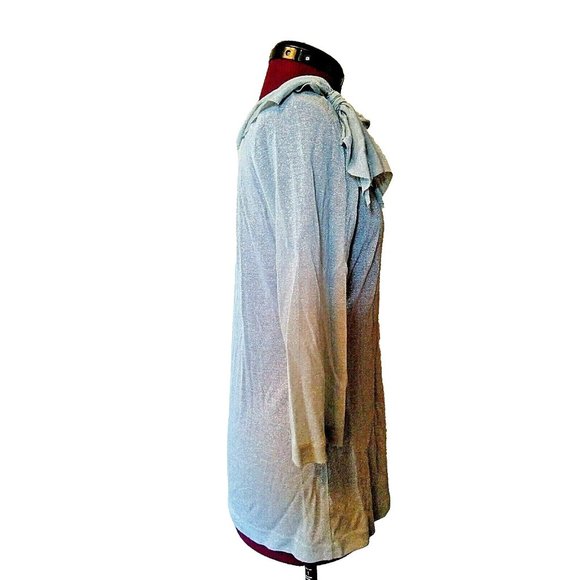 Deletta Anthropologie Illilouette Falls Top Size Medium Bow Metallic Sil… - Picture 4 of 6